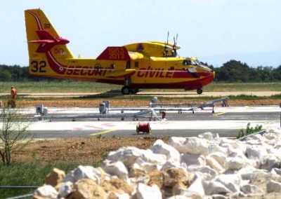 Gabions – Mur anti-bruit – Base aérienne de la sécurité civile de Nîmes-Garons (Gard, 30)